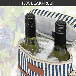 Professional Tailor-made Grade Wine Carrier Tote, Insulated Leakproof Wine Cooler Bag Long-lasting Cooling Reusable - Product Image 5