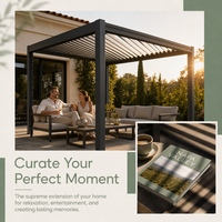 Pergola motorisée moderne d'extérieur avec couverture en aluminium imperméable pour terrasse de piscine de complexe hôtelier ou jardin