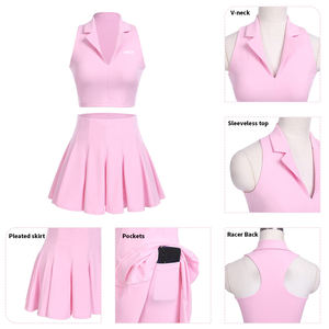 Custom Gewatteerde Sportbeha Tank Top Gym Fitness Shorts Tennisrokken Dames Golfrokken Met Korte Broek - Product Image 3