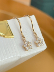 Pendientes de Diamantes Naturales de 0.26CT en Oro Real de 18K, Joyería Fina Au750 para Mujer, Gran Venta de Xinfly - Product Image 3