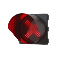 400mm simple face rouge croix verte flèche indicateur de voie IP65 PC boîtier Tunnel avertissement feu de circulation