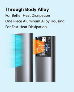 Boîtier SSD externe portable USB 3.0 Type-C en aluminium avec <span class=keywords><strong>coque</strong></span> rigide, compatible SSD externe - Product Image 4