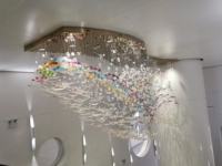 Grand lustre artistique en verre soufflé, hauteur réglable, luminaire suspendu coloré pour hall d'hôtel/villa, LED sculpturale moderne