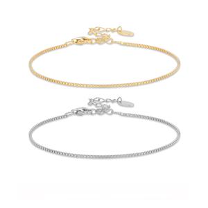 Elegant 925 Sterling Silver <b>Bracelet</b> with Square <b>Cubic</b> <b>Zirconia</b> for Women - Product Image 1