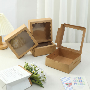 Kotak Kue Putih Berkualitas Baik <span class=keywords><strong>7</strong></span> Inci dengan Jendela, untuk Pernikahan, Ulang Tahun, Kue Macaron, Kemasan Kue Cokelat - Product Image 2