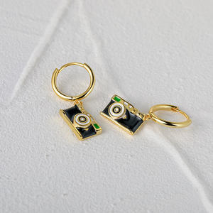 Cadeau d'anniversaire créatif et classique en argent sterling S925 plaqué or, style français, avec motifs appareil photo, instrument de <span class=keywords><strong>musique</strong></span> et bouteille goutte à goutte - Product Image 4