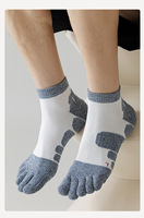 Chaussettes athlétiques tricotées à cinq doigts pour adultes, antidérapantes, respirantes, écologiques, pour le sport en intérieur et la course, avec bordure renforcée au bas du pied