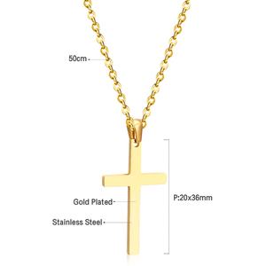 Joyería de Moda, Collares Minimalistas con Colgante de Cruz Cristiana para Mujer, Chapado en Oro de 18K, Acero Inoxidable, Collar Sencillo, Regalo - Product Image 6