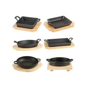 Commercial <strong>Cast</strong> Iron Grill <strong>Pan</strong> for Steak Korean BBQ Heavy Duty Round Griddle Plate for Stove - Product Image 4