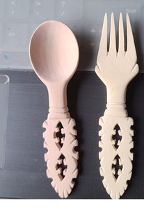 Cubiertos de Madera Hechos a Medida con Acabado Pulido Espejo y Baño de Oro Rosa, Ligeros y No Reactivos para Bodas, Picnics, Festivales y Fiestas - Product Image 5