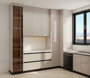 Gabinetes de Cocina Modernos Personalizados de Estilo Moderno con Acabado Brillante en Laca Blanca y Encimera de Mármol - Product Image 6