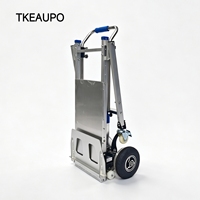 Chariot de transport électrique pliable pour escaliers avec système de freinage, cadre en aluminium, pour le transport d'outils et de courses