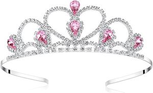 <strong>BELLE</strong> WORLD Lovely Shop Colorful Gems Silver Rhinestone Tiara for Little Kid Big Kid Prom Birthday Princess Crown - Product Image 6