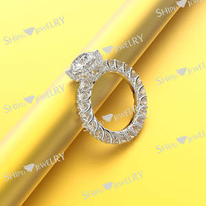 Bague de mariage en argent sterling 925 pour femme, bijoux en or 18k, <span class=keywords><strong>diamant</strong></span> à haute teneur en carbone - Product Image 3