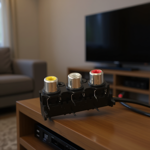 3xRca Female Connector For Cs 90 Degrees Right Angle Audio Video <b>Plug</b> <b>Adapter</b> - Product Image 3