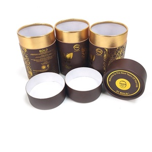 Boîte d'emballage cylindrique en carton kraft personnalisée, recyclable, de qualité alimentaire, pour capsules de café, de chocolat, de protéines en poudre, tube en papier - Product Image 3