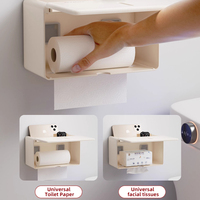 Support mural pour papier toilette et serviettes de toilette, boîte à mouchoirs, porte-rouleau de papier, étagère de rangement pour serviettes de visage de salle de bain