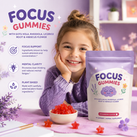 Gummies OEM à Marque Blanche pour la Concentration, la Croissance Cognitive, le Soutien Cérébral, la Sérénité et l'Équilibre Actif – Complément pour Adultes et Enfants