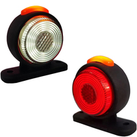 Feu de gabarit LED rond double face 12/24V, rouge, blanc, ambre, clignotant, pour camion, remorque, poids lourd