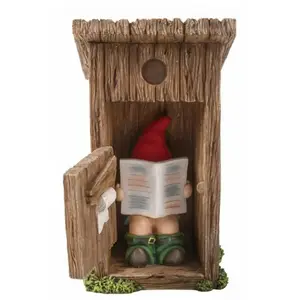 หนังสืออ่าน Gnome รูปปั้นประติมากรรมลืมปิดประตูเรซิ่นตลกซนซนคนแคระหุ่นเครื่องประดับสวน