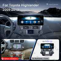 Für 12,3-Zoll TOYOTA 2009-2013 HIGHLANDER DVD-Player Carplay AIJALV Werksfrontplatte Auto-Rahmen Armaturenbrett-Rahmen Touchscreen