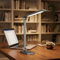 Lampe de bureau LED contemporaine 18W à CRI 95 élevé, protection oculaire, avec minuteur Pomodoro et contrôle de gradation coulissant