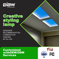 Lampe de lumière du soleil artificielle d'intérieur à CRI élevé, encastrée dans la fenêtre, ciel bleu, puits de lumière, faux plafond LED, panneau lumineux de puits de lumière virtuel