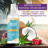 Spray capillaire texturisant au sel de mer et à la noix de coco - Spray au sel marin pour cheveux avec huile d'argan et algues marines