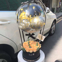 Panier de fleurs en filet, seau décoratif, bouquet de ballons Bobo, arrangement de décoration pour fête d'anniversaire et Saint-Valentin