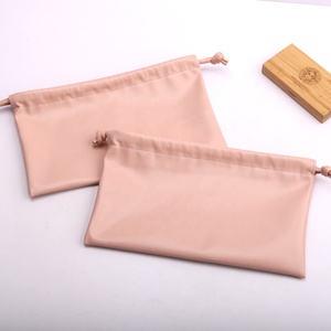 Bolsa de Cosméticos de Viaje de Cuero PU Rosa de Alta Calidad, Bolsa de Maquillaje de Cuero Sólido Impermeable de Lujo - Product Image 2