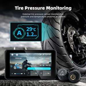 5นิ้ว CarPlay Android มอเตอร์ไซด์ DVR แบบไร้สายหน้าจอ TPMS กันน้ำระบบนำทาง GPS - Product Image 5