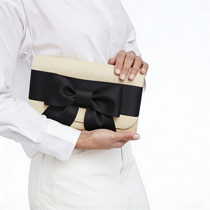 Pochette de soirée pour femme avec double fermeture magnétique, magnifique design, nœud en ruban, sacs à main de soirée - Product Image 4