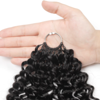 Nouvelles extensions de cheveux humains au crochet double épaisseur, bouclés style birman, avec nœuds miracle, pour tresses au crochet