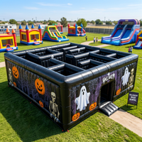 Labyrinthe gonflable de qualité commerciale pour Halloween, jeux gonflables de Noël pour l'extérieur, château gonflable personnalisé, maison hantée