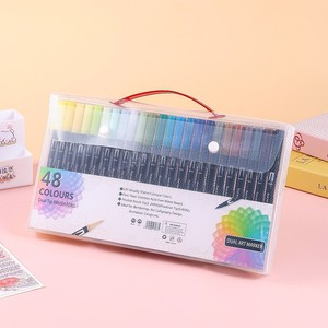 <span class=keywords><strong>Marqueurs</strong></span> d'aquarelle à double pointe transfrontaliers, 120 couleurs, ensemble de peinture pour enfants, étui zippé, emballage, boîte cadeau de papeterie - Product Image 4