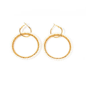 Pendientes Colgantes de Moda, Acero Inoxidable 316L, Baño de Oro PVD, Diseño de Aro Resistente y Sostenible - Product Image 1