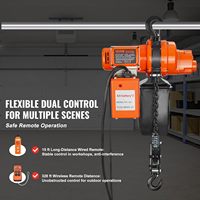 Palans électriques à chaîne VEVOR, capacité de charge de 2200 lb, hauteur de levage de 20 pieds, 120 V monophasé, grue suspendue sans fil, télécommande de 15 pieds
