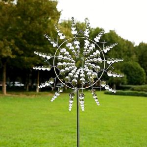 Piquet de jardin éolienne en acier inoxydable, décor de moulin à vent en métal fait main, durable et résistant aux intempéries pour aménagement extérieur - Product Image 1