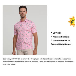 T-shirt de golf à séchage rapide pour hommes, t-shirt à manches courtes, impression personnalisée par sublimation, 88% polyester, 12% élasthanne, vente en gros - Product Image 3