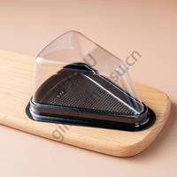 A03 14*7.5 cm pet noir rose triangle mousse boîte à gâteau en plastique transparent clair boîte à gâteau