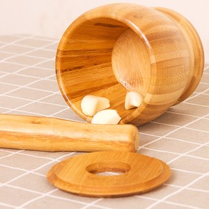 Triturador de ajo de bambú, picador manual de ajo, herramienta de cocina para hacer pasta de ajo, duradero, solo se puede lavar a mano. - Product Image 1