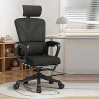 Chaise de bureau exécutive ergonomique moderne et minimaliste à dossier haut en maille, réglable en hauteur, pivotante avec repose-pieds, pour la maison, le bureau, l'école, l'hôtel