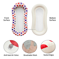 Hamac flottant gonflable Mart pour piscine, chaise longue gonflable en PVC à pois avec filet pour adultes, piscine, plage, été