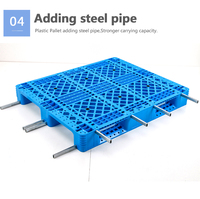 Palette en plastique HDPE pour l'industrie du rayonnage, palette en plastique européenne à face unique, palette en plastique standard européenne, palette en plastique robuste