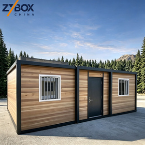 Casa Contenedor Expandible de 40 pies con Triple Ala, Acabado <span class=keywords><strong>en</strong></span> Madera de Nogal Oscuro, Villa Modular Prefabricada de 2 Dormitorios, Hogar Cálido - Product Image 3