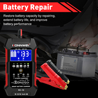 Chargeur de batterie au lithium RC10, 12V/24V 5 10 Ampères, chargeur de batterie de voiture intelligent entièrement automatique, batteries au plomb-acide, calcium, etc.