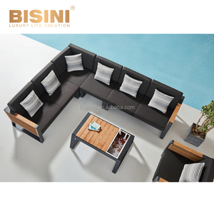 Chaise longue inclinable <span class=keywords><strong>de</strong></span> style américain, série NEW YORK, en tissu noir et bois - Product Image 6