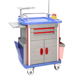 Chariot médical d'urgence en acier inoxydable au design moderne, mobilier hospitalier, chariot mobile, <span class=keywords><strong>table</strong></span> mobile pour les urgences - Product Image 1