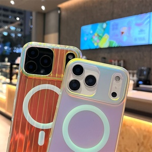 เคสโทรศัพท์ Aurora Gradient Matte Magnetic สำหรับ iPhone 17 Pro Max 16 15 14 Plus, เคส iPhone 17 Pro แบบลูกฟูกเคลือบไฟฟ้า - Product Image 3