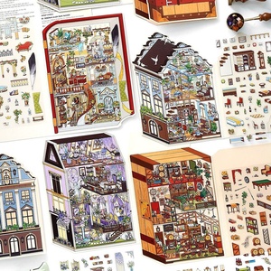 No.253 Adesivi in vetro in miniatura per paesaggi - <span class=keywords><strong>La</strong></span> <span class=keywords><strong>mia</strong></span> piccola <span class=keywords><strong>casa</strong></span>, set da 19 pezzi. Quaderno Giocattolo Educativo Creativo Antistress - Product Image 1